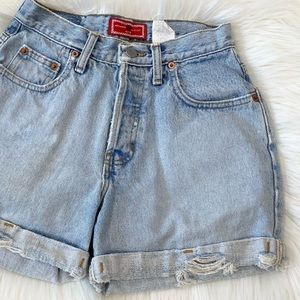 Gap Vintage High Rise Mom Distressed Jean Shorts